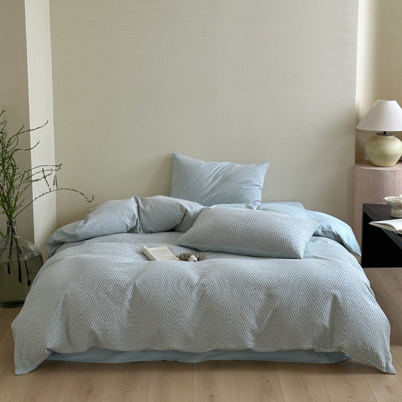 -Ever Lasting - Alder Jacquard Bedding Set / Blue -Bedding Set -Ever Lasting
