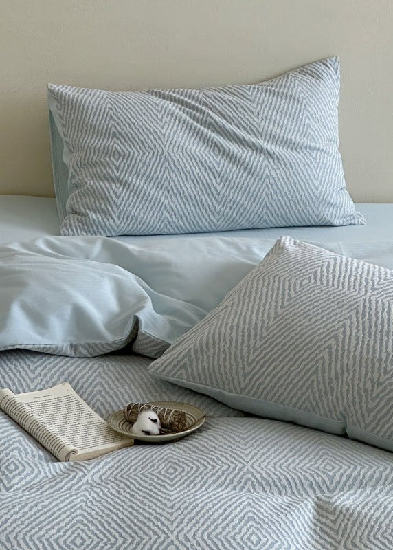-Ever Lasting - Alder Jacquard Bedding Set / Blue -Bedding Set -Ever Lasting