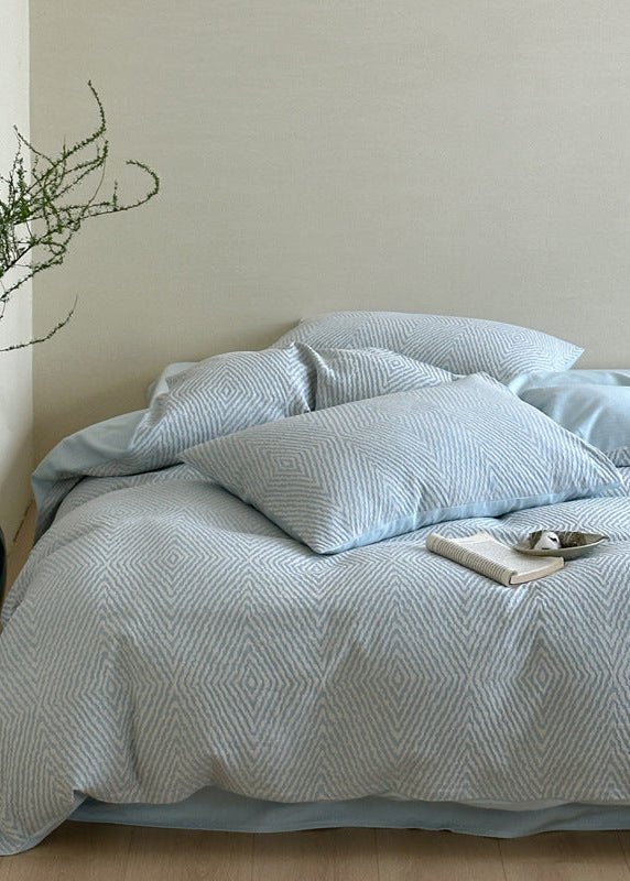 -Ever Lasting - Alder Jacquard Bedding Set / Blue -Bedding Set -Ever Lasting