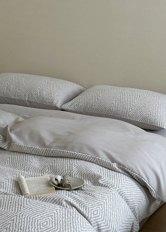 -Ever Lasting - Alder Jacquard Bedding Set / Blue -Bedding Set -Ever Lasting