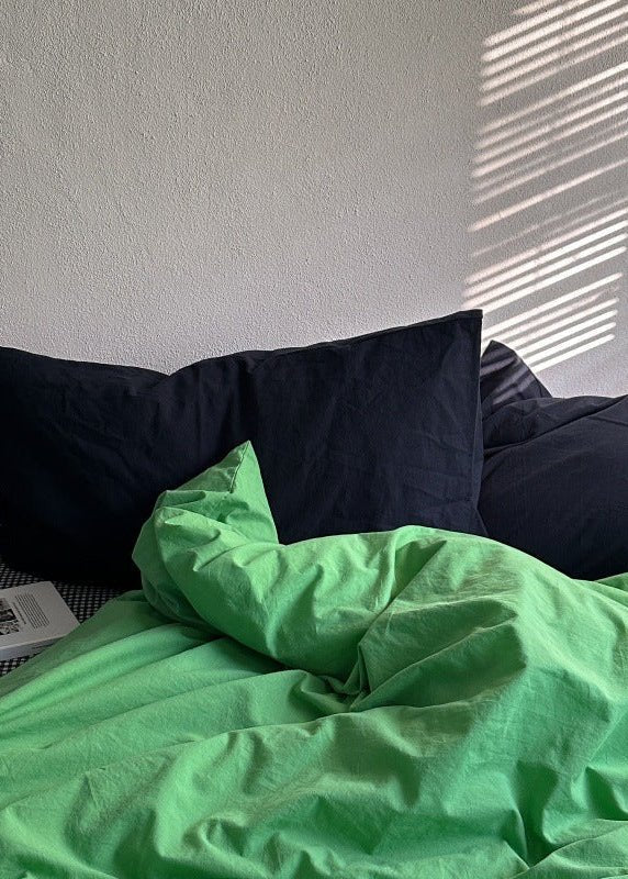  - Ever Lasting - Alessia Gingham Washed Cotton Bedding Set / Blue + Green - Bedding Set - Ever Lasting