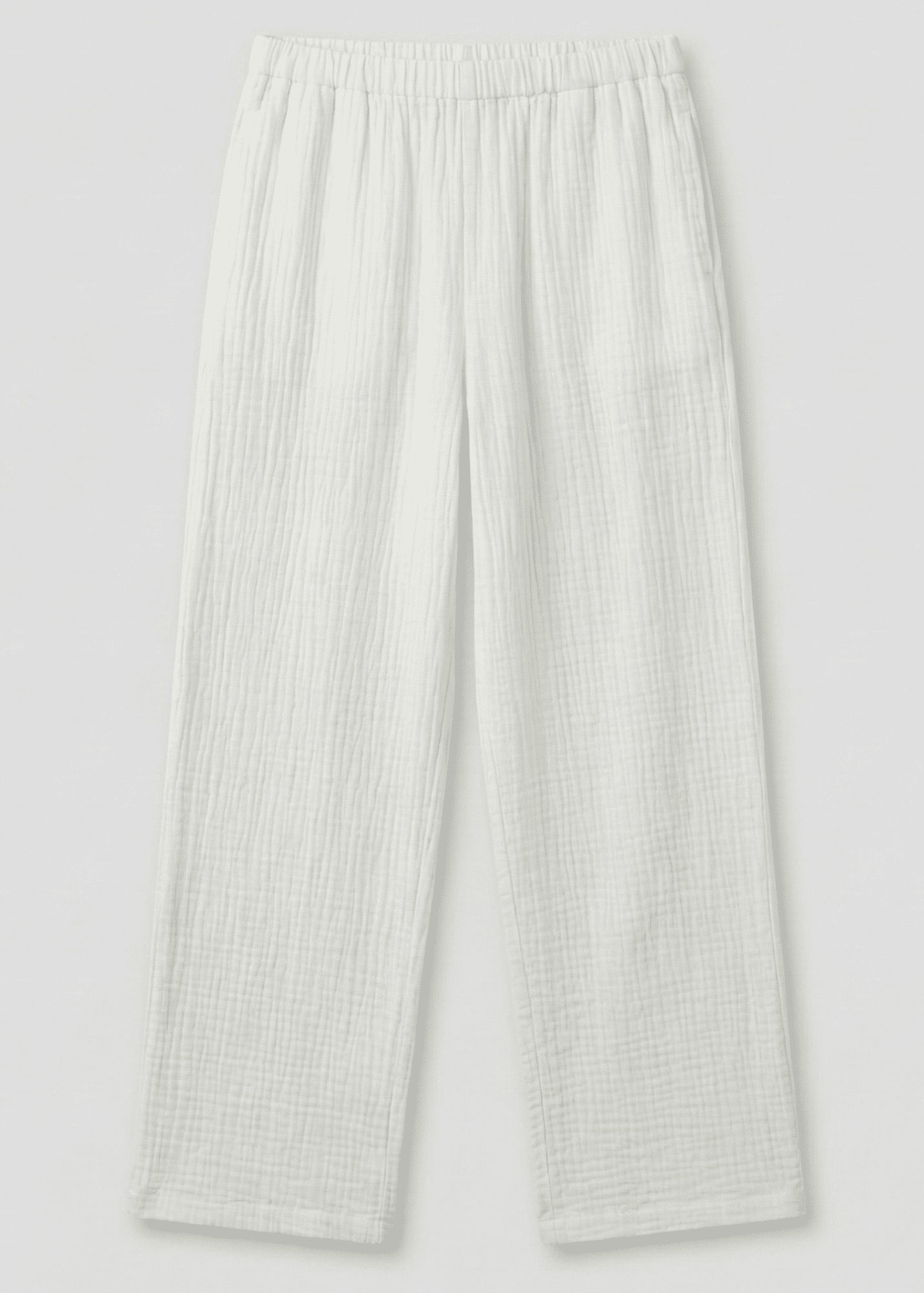  - Ever Lasting - Amélie Double - Layer Cotton Round - Neck Pajama Set / White - Pajamas - Ever Lasting