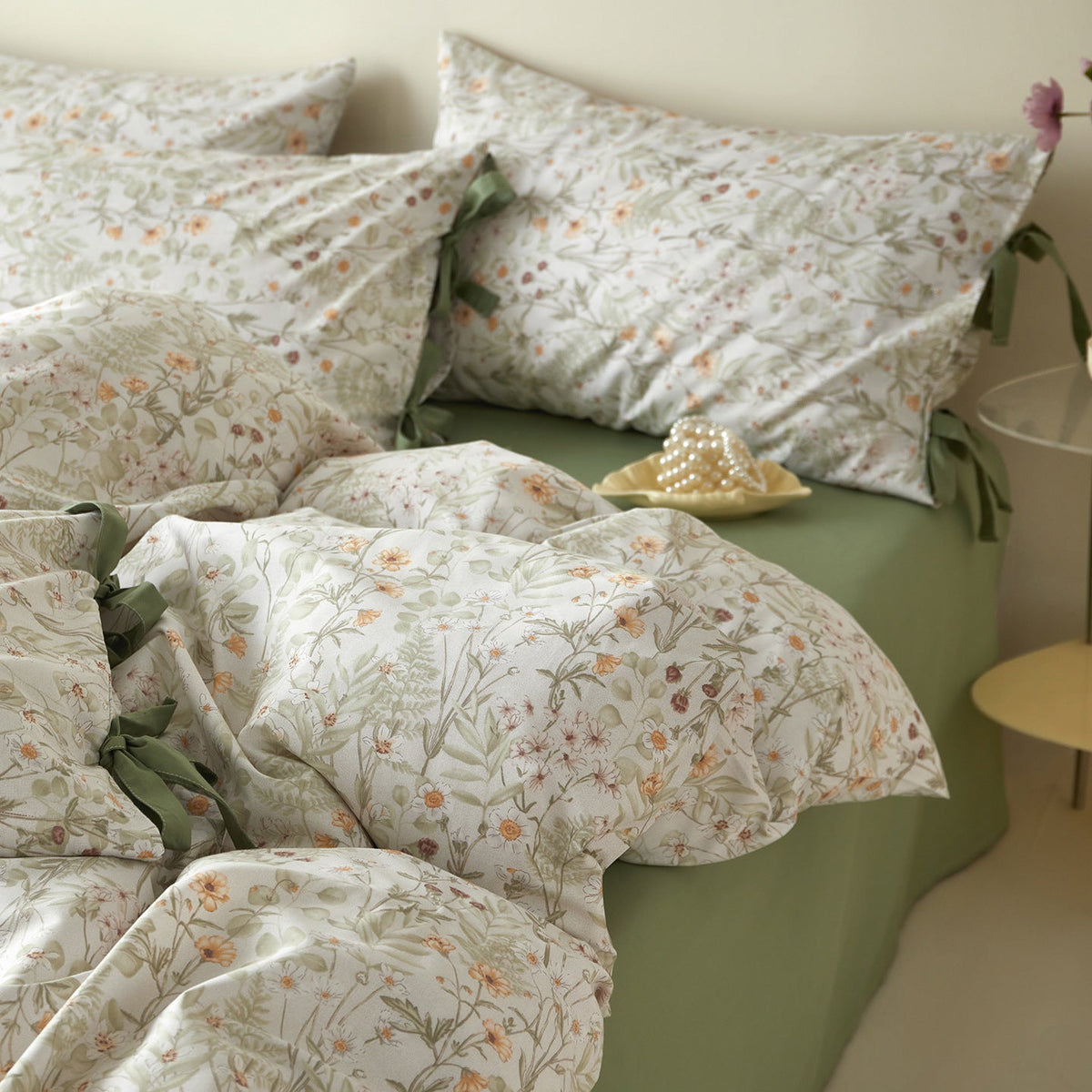 -Ever Lasting - Annelise Floral Bedding Set / Green -Bedding Set -Ever Lasting