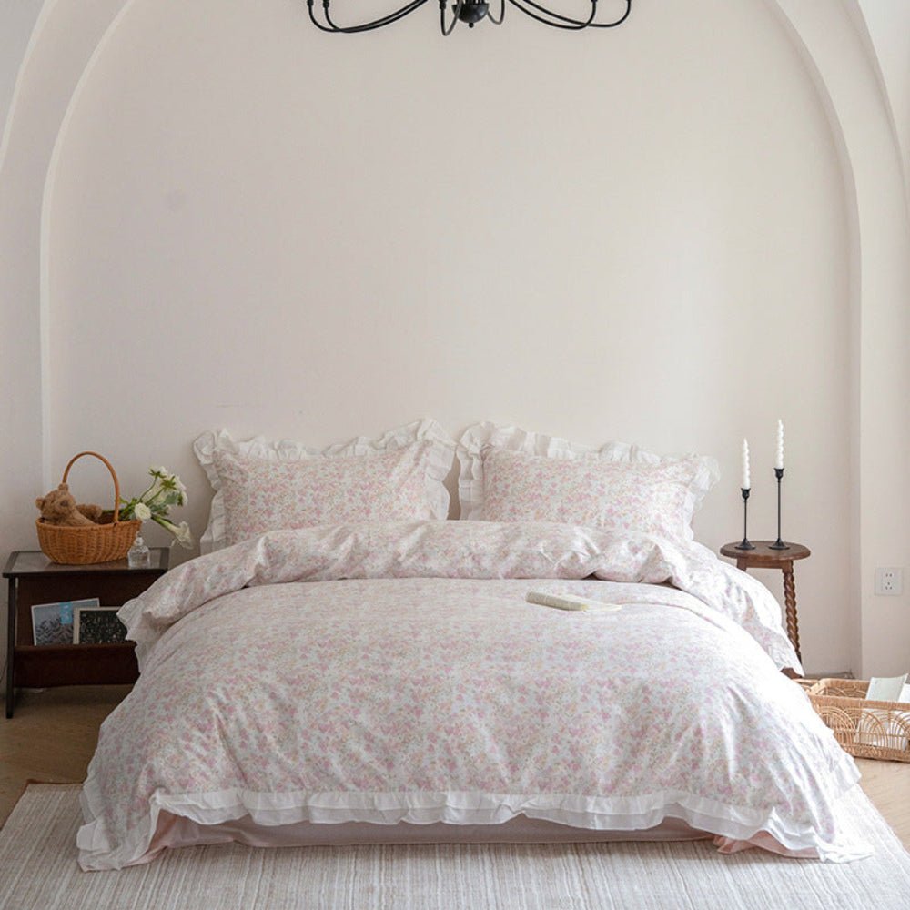 Annie Lace Ruffle Floral Bedding Bundle - Ever Lasting