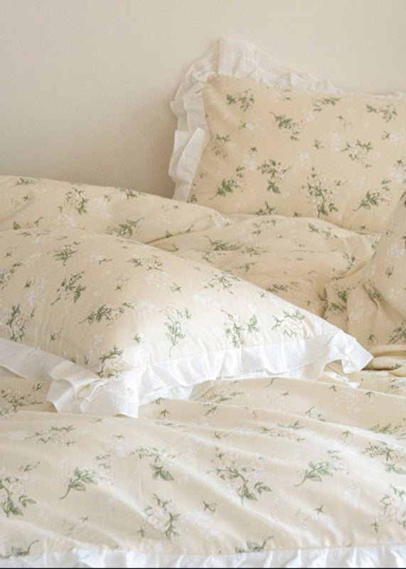 Annie Lace Ruffle Floral Bedding Set / Blue - Ever Lasting