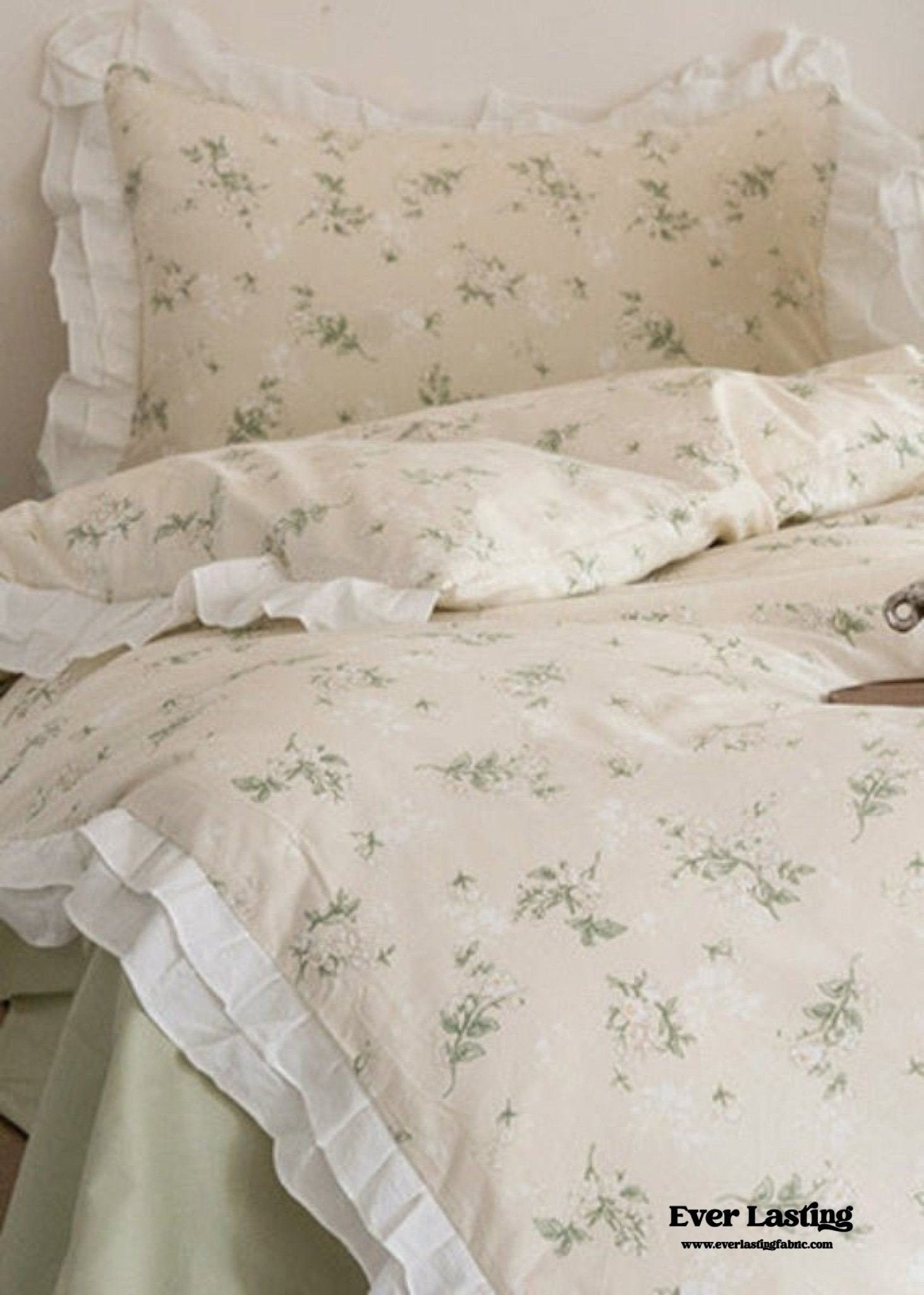 Annie Lace Ruffle Floral Bedding Set / Pink - Ever Lasting