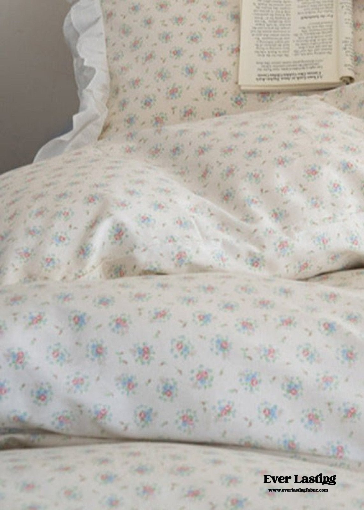 Annie Lace Ruffle Floral Bedding Set / Pink - Ever Lasting