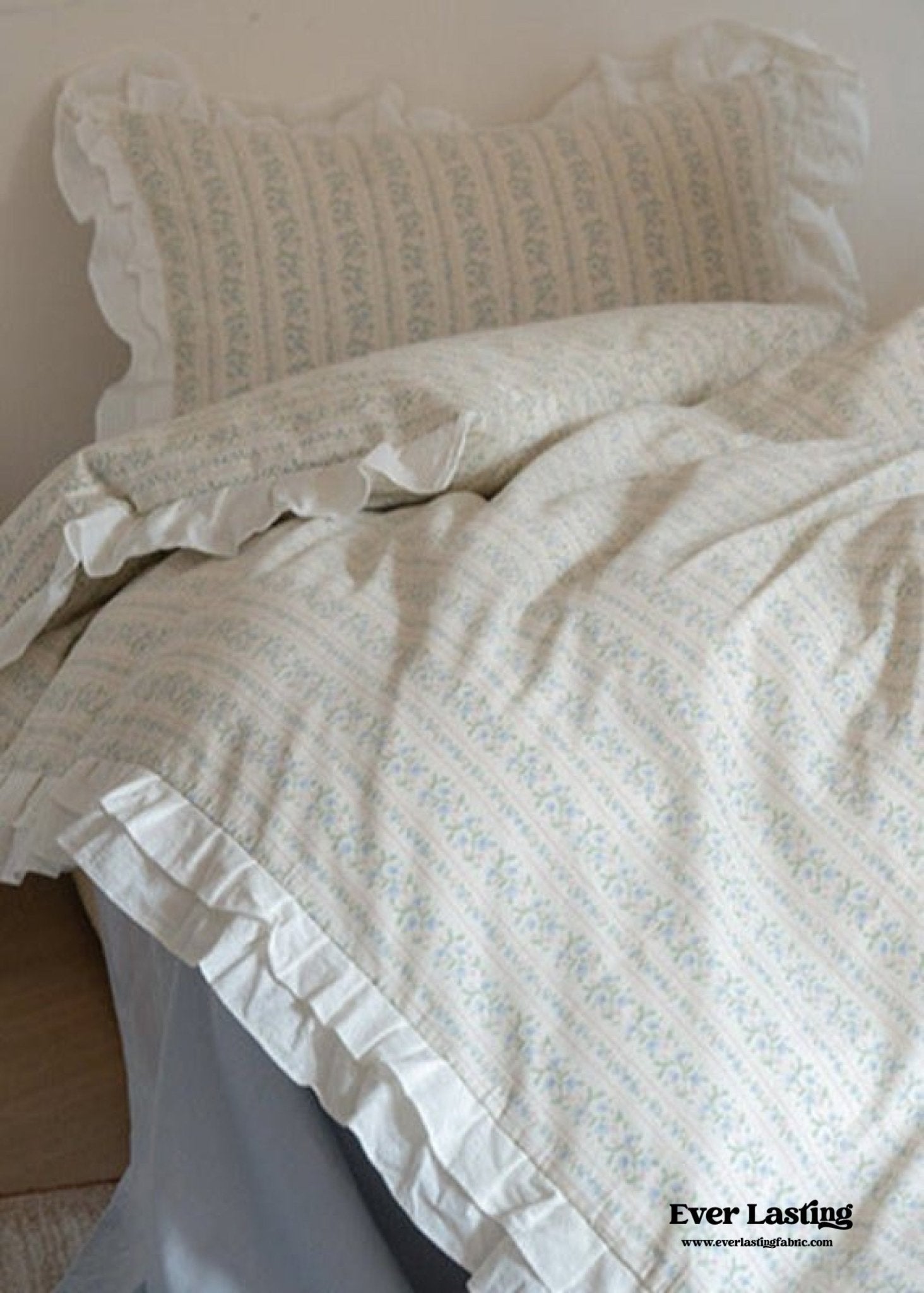 Annie Lace Ruffle Floral Bedding Set / Pink - Ever Lasting