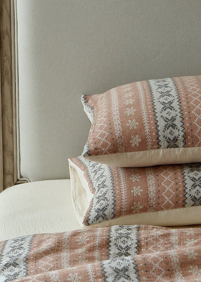  - Ever Lasting - Anya Striped Jacquard Bedding Set / Blue - Bedding Set - Ever Lasting