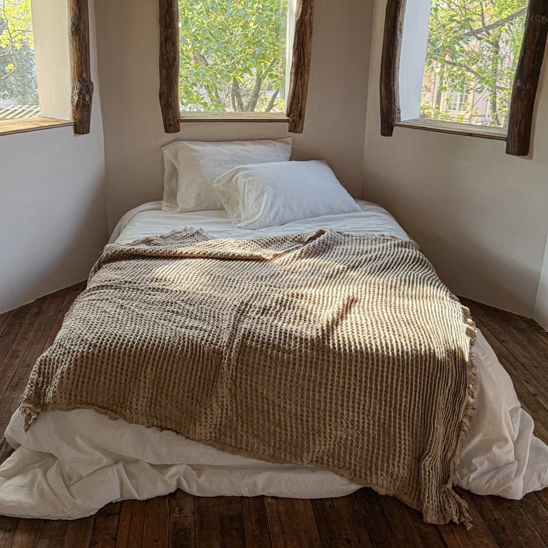  - Ever Lasting - Arabella Tassel Throw Blanket / Brown - Blanket - Ever Lasting