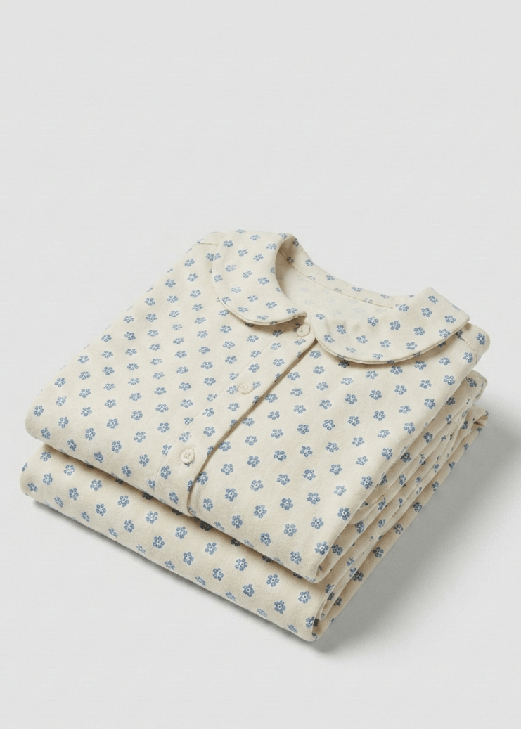  - Ever Lasting - Aria Ruffle Floral Pajama Set / Beige - Pajamas - Ever Lasting