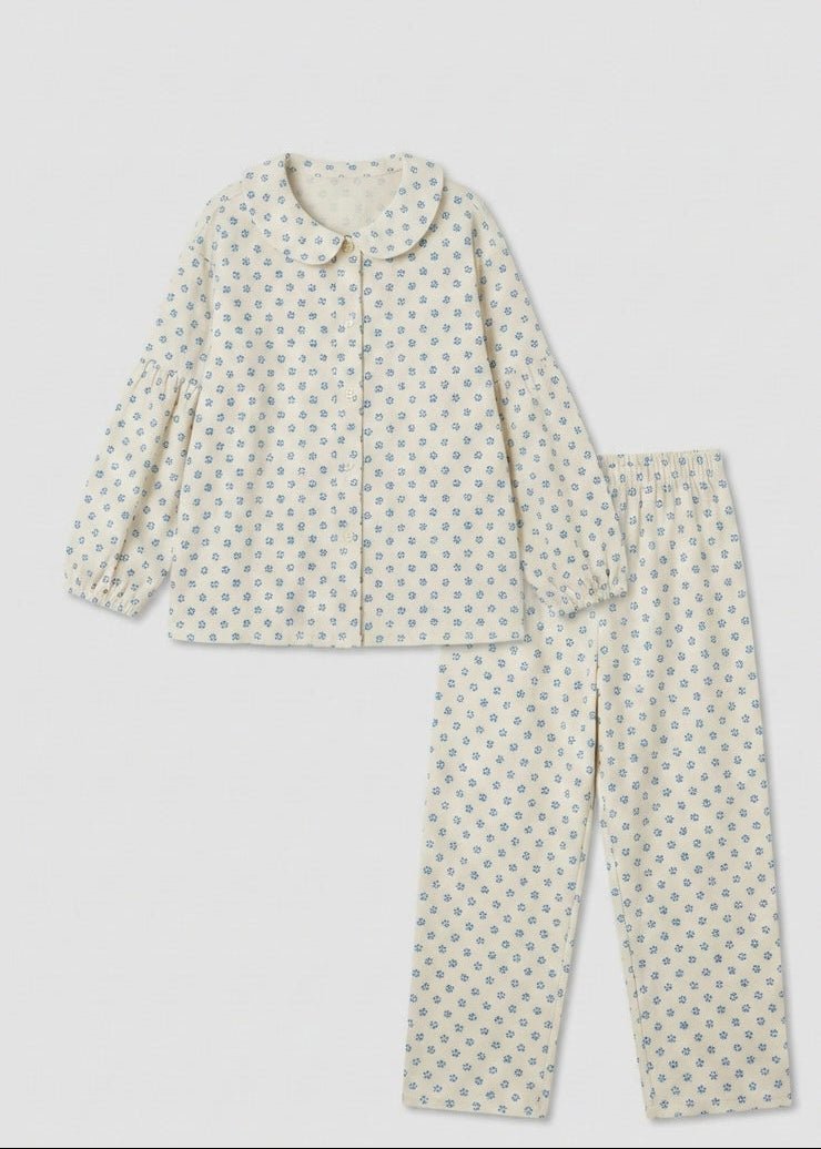  - Ever Lasting - Aria Ruffle Floral Pajama Set / Beige - Pajamas - Ever Lasting