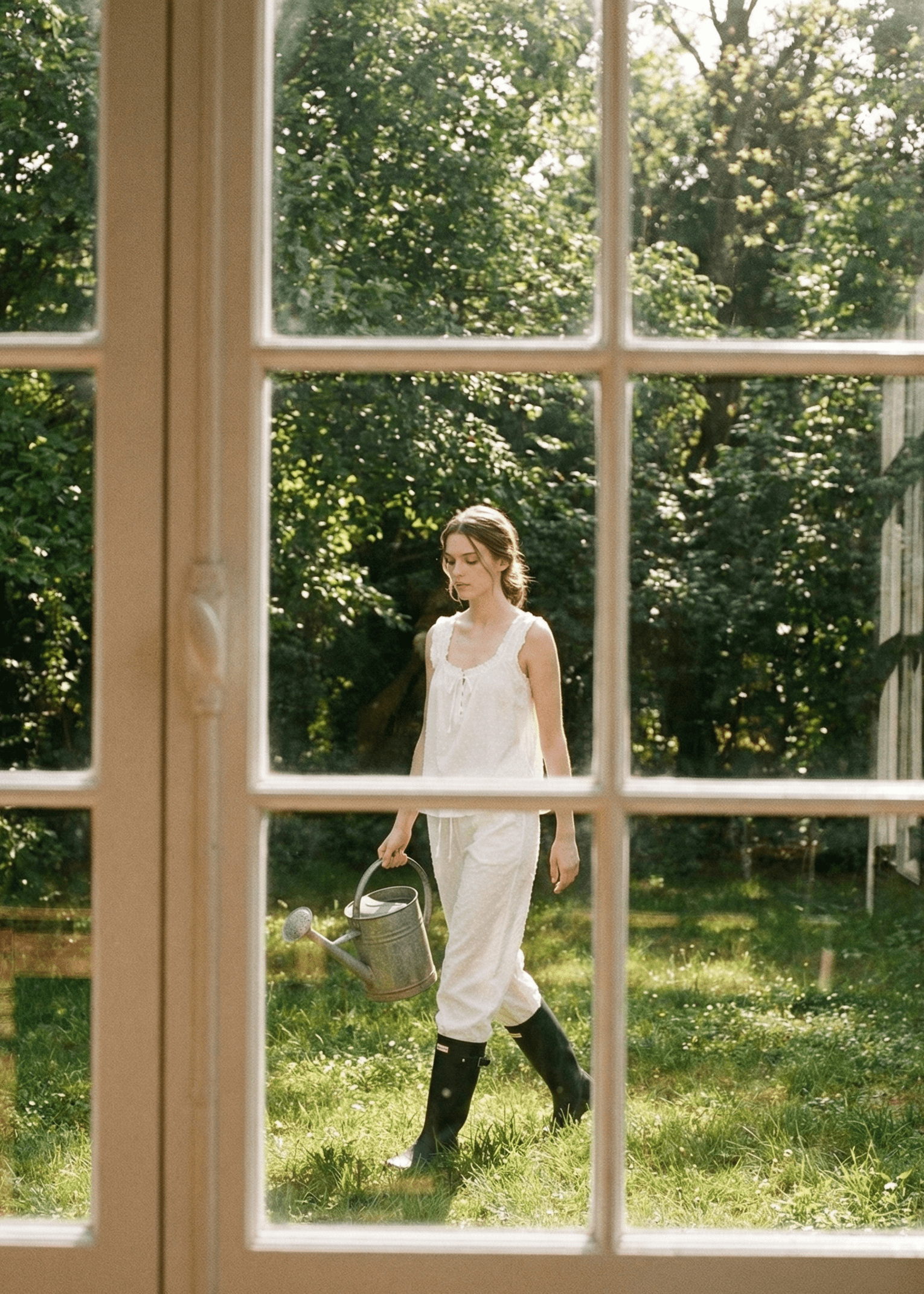  - Ever Lasting - Arielle Cotton Embroidered Lounge Set / White - Pajamas - Ever Lasting