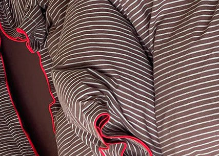  - Ever Lasting - Arthur Pinstripe Bedding Set / Black - Bedding Set - Ever Lasting