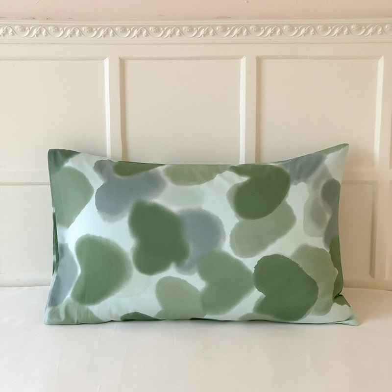 Assorted Cool Tone Floral & Patterned Pillowcases Green Abstract