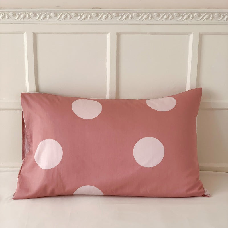 Assorted Cool Tone Floral & Patterned Pillowcases Pink Polka Dot