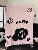 Assorted Cute Pet Knit Blanket / Pink Puppy - One Size Blankets