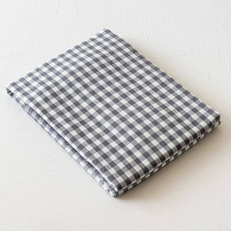 Assorted Gingham & Plaid Bed Sheets Dark Gray / Small Fitted Sheet