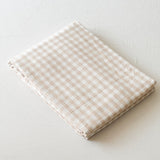 Assorted Gingham & Plaid Bed Sheets Light Brown / Small Fitted Sheet