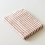 Assorted Gingham & Plaid Bed Sheets Peach / Small Fitted Sheet