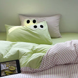Assorted Googly Eyes Patterned Pillowcases Apple Green +