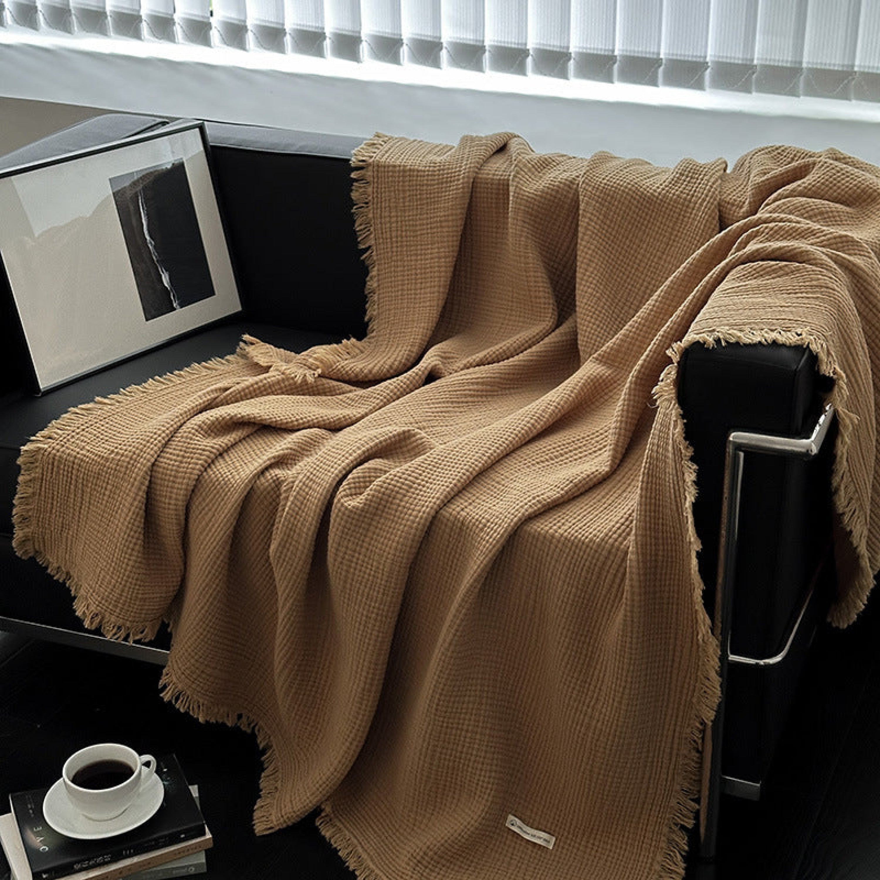 Assorted Latte Beige Blanket Caramel / Small Blankets