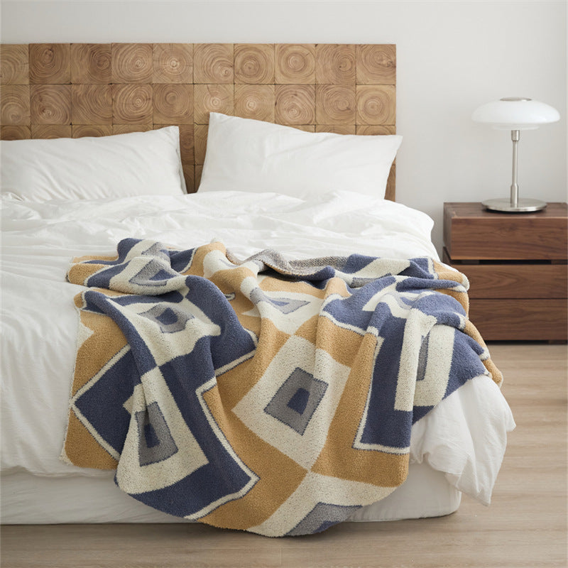 Assorted Patterned Blanket (11 Styles) Blue Yellow Blankets