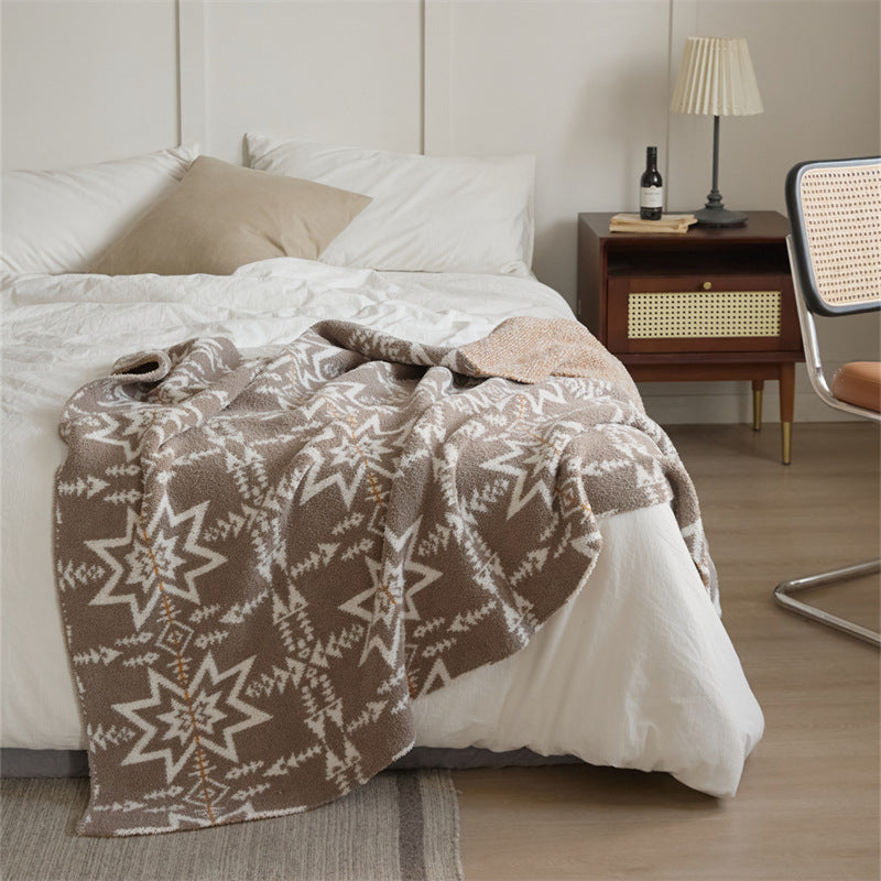 Assorted Patterned Blanket (11 Styles) Brown White Blankets