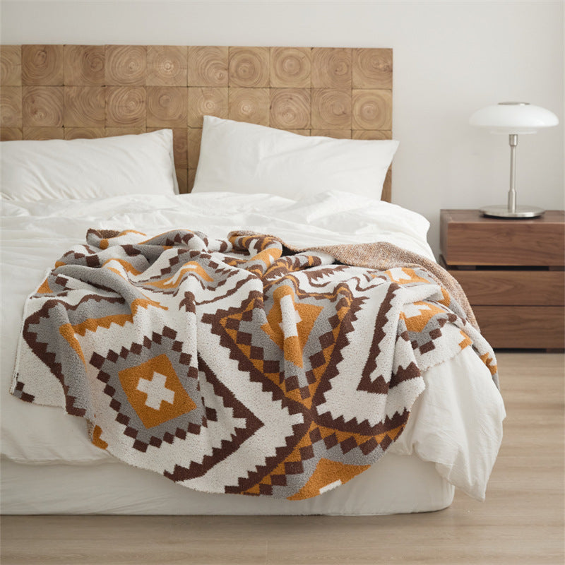 Assorted Patterned Blanket (11 Styles) Orange White Blankets