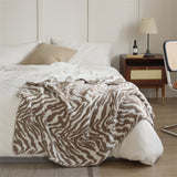 Assorted Patterned Blanket (11 Styles) Zebra Brown Blankets