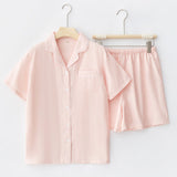 Assorted Short-Sleeve & Shorts Pajama Set / Blue Pink Solid Small/Medium Pajamas