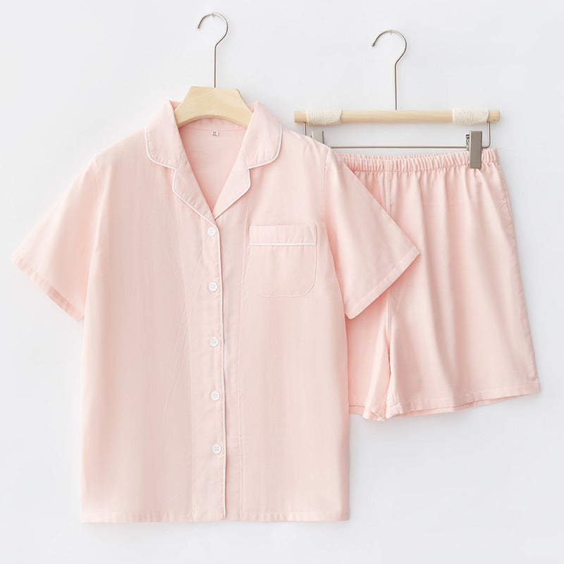 Assorted Short-Sleeve & Shorts Pajama Set / Blue Pink Solid Small/Medium Pajamas