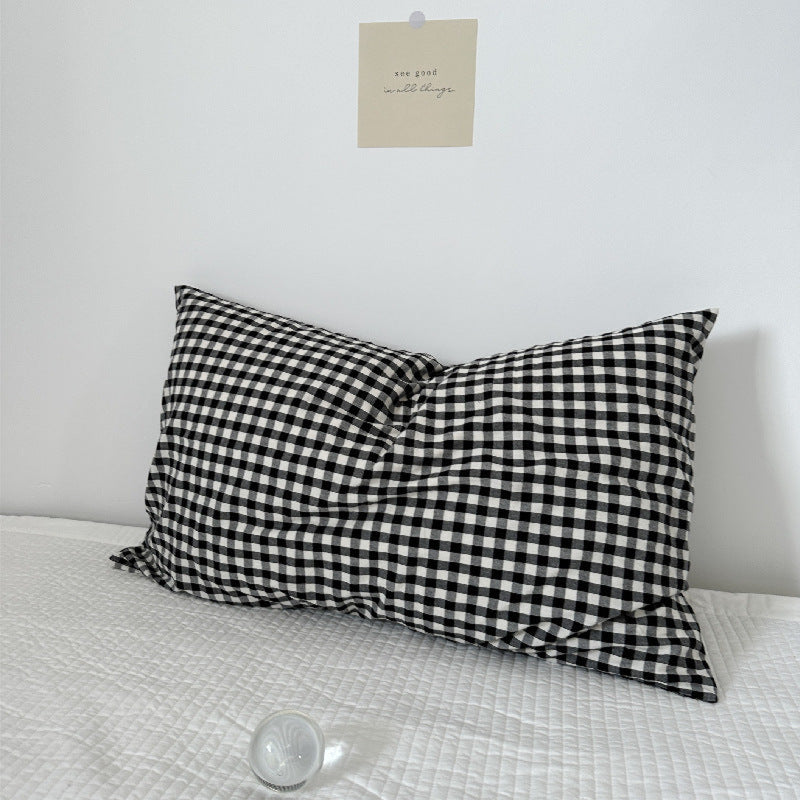 Assorted Stripe & Patterned Pillowcases Black + White Gingham