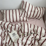 Assorted Stripe & Patterned Pillowcases Brown + Pink Stripes