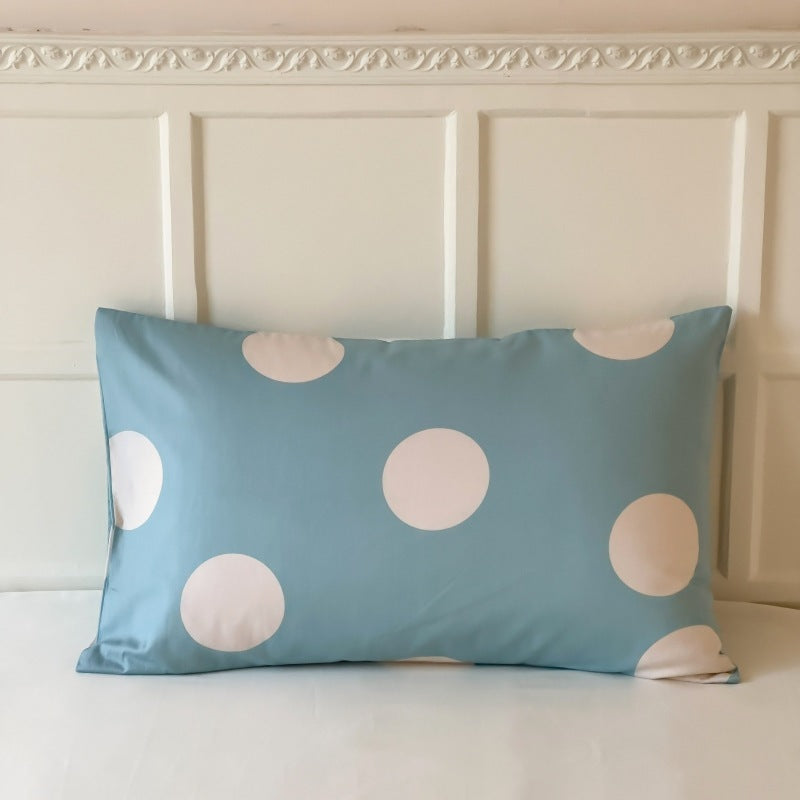 Assorted Warm Tone Abstract Pillowcases Blue Polka Dot