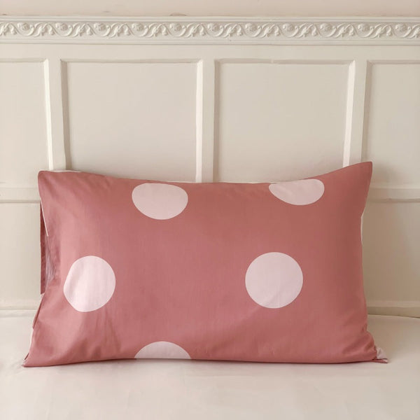 Assorted Warm Tone Polka Dot Pillowcases Pink