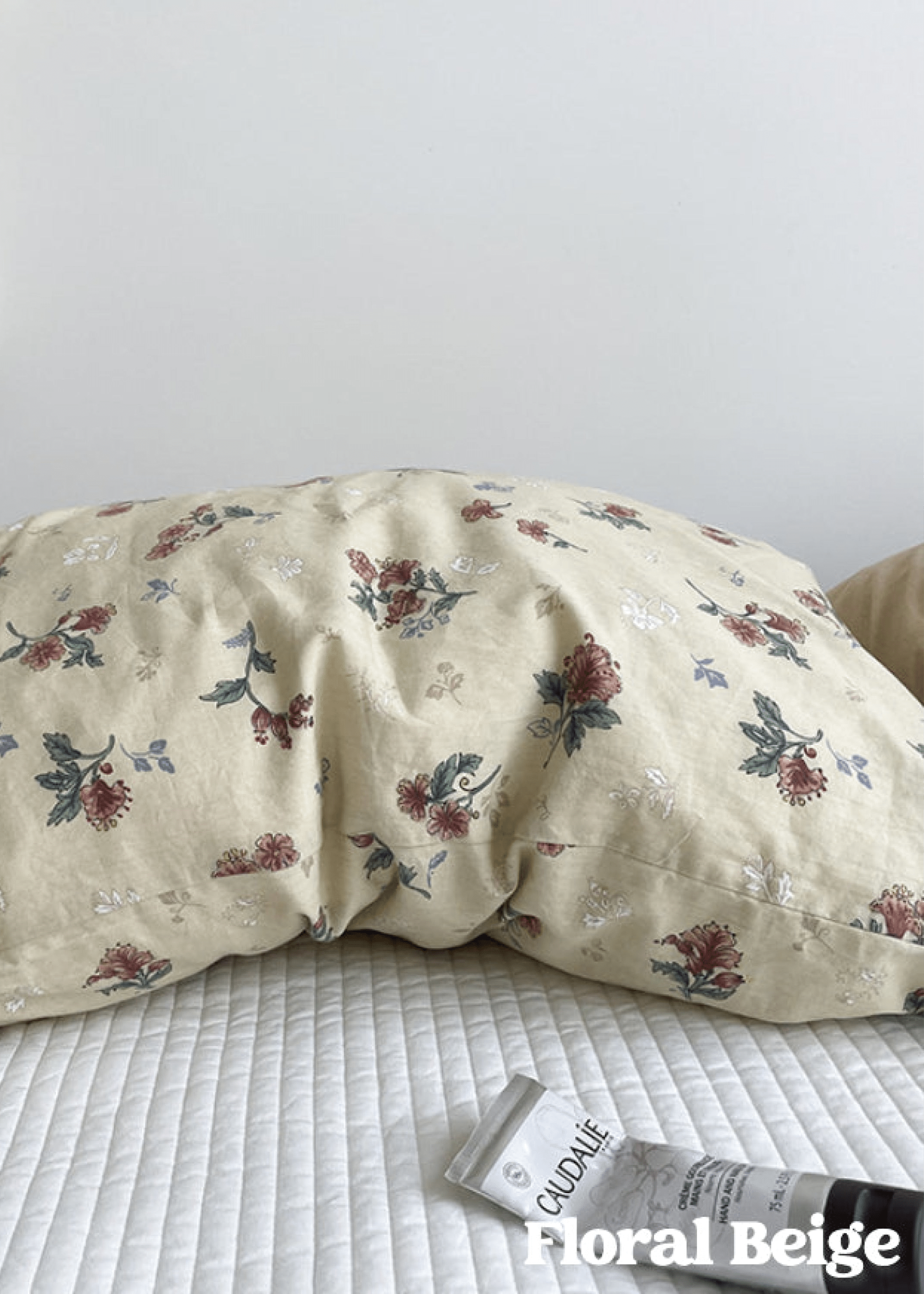  - Ever Lasting - Assorted Washed Cotton Pillowcases / Floral Beige - Pillow Cases - Ever Lasting