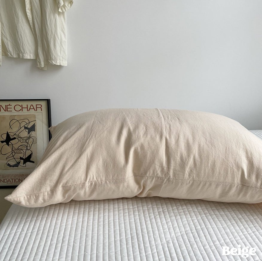  - Ever Lasting - Assorted Washed Cotton Pillowcases / Floral Beige - Pillow Cases - Ever Lasting