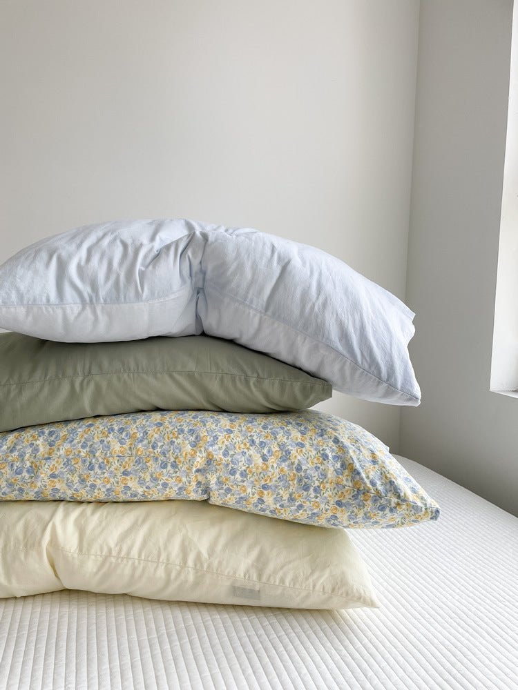  - Ever Lasting - Assorted Washed Cotton Pillowcases / Floral Beige - Pillow Cases - Ever Lasting