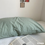 Assorted Washed Cotton Pillowcases (13 Styles) Green Pillow Cases