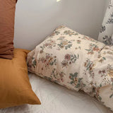 Assorted Washed Cotton Pillowcases / Teddy White Orange Floral Mix Pillow Cases
