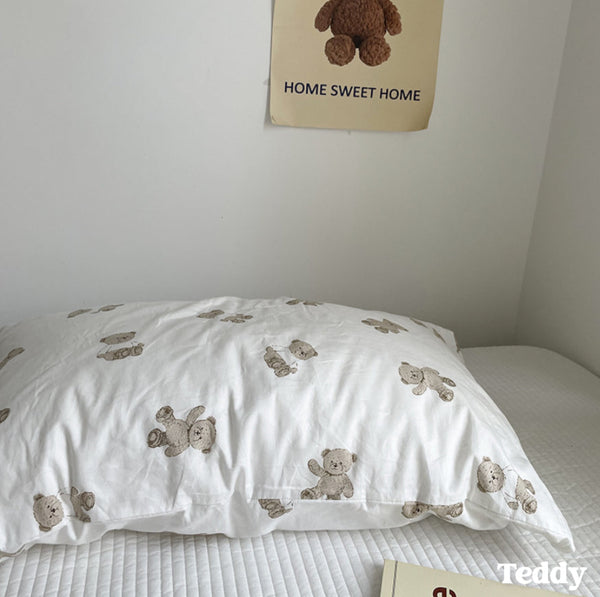 Assorted Washed Cotton Pillowcases (13 Styles) Teddy Pillow Cases
