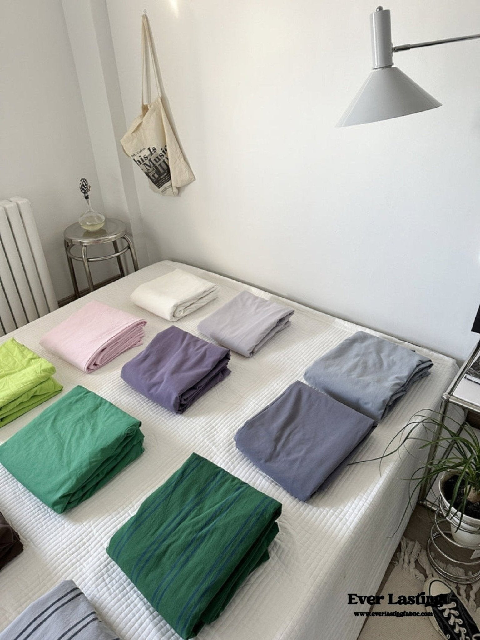 Assorted Washed Cotton Striped Duvet Cover / Forest Green - Ever Lasting