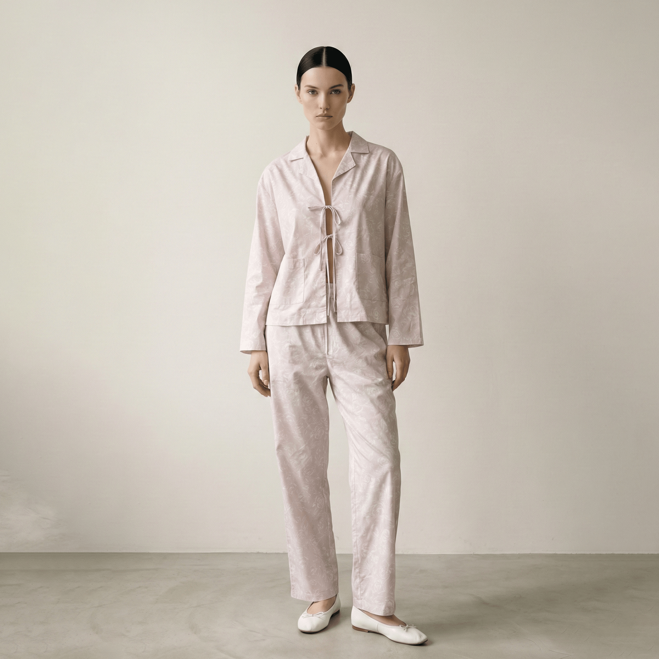  - Ever Lasting - Aurora Lace - Up Lapel Pajama Set / Blue - Pajamas - Ever Lasting