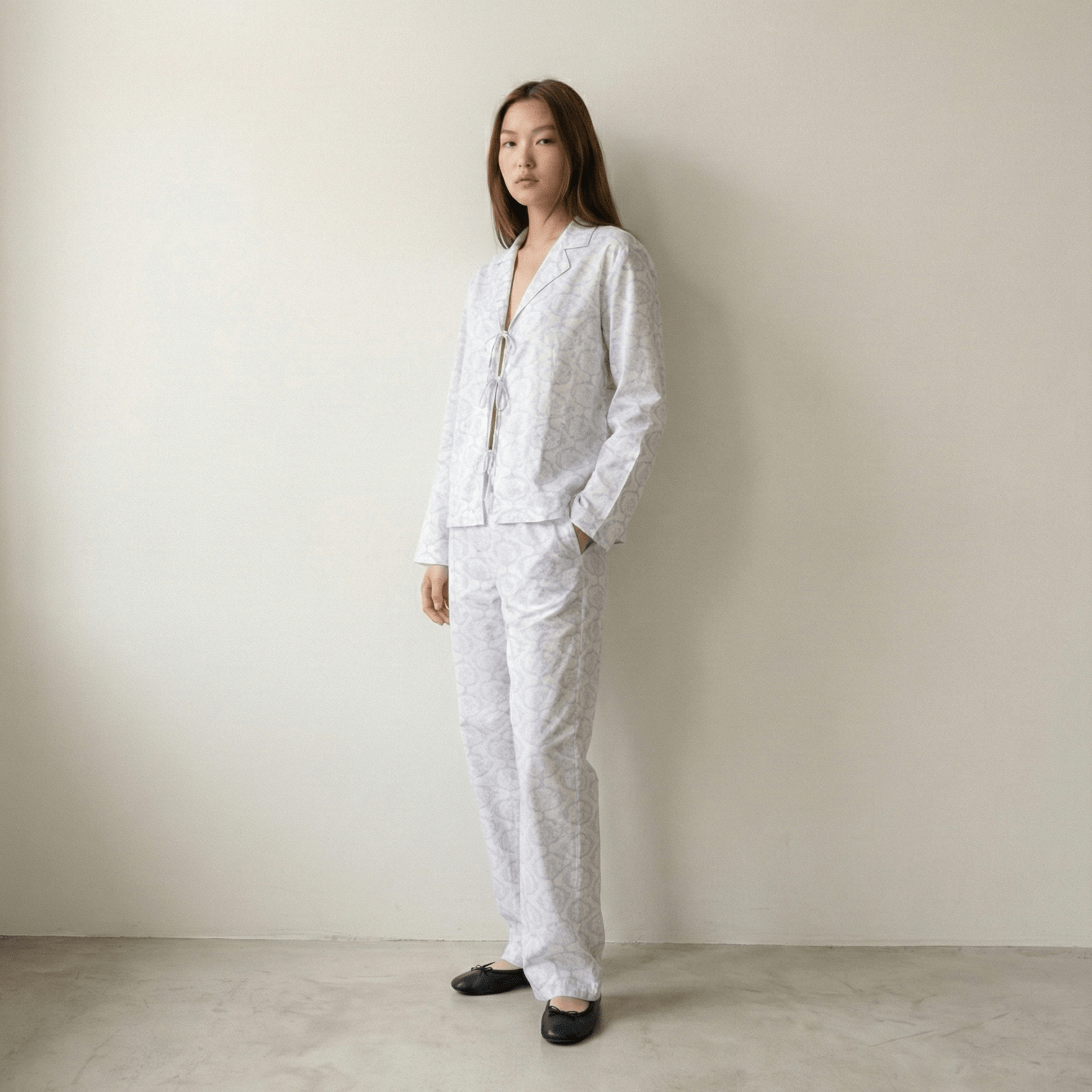  - Ever Lasting - Aurora Lace - Up Lapel Pajama Set / Blue - Pajamas - Ever Lasting