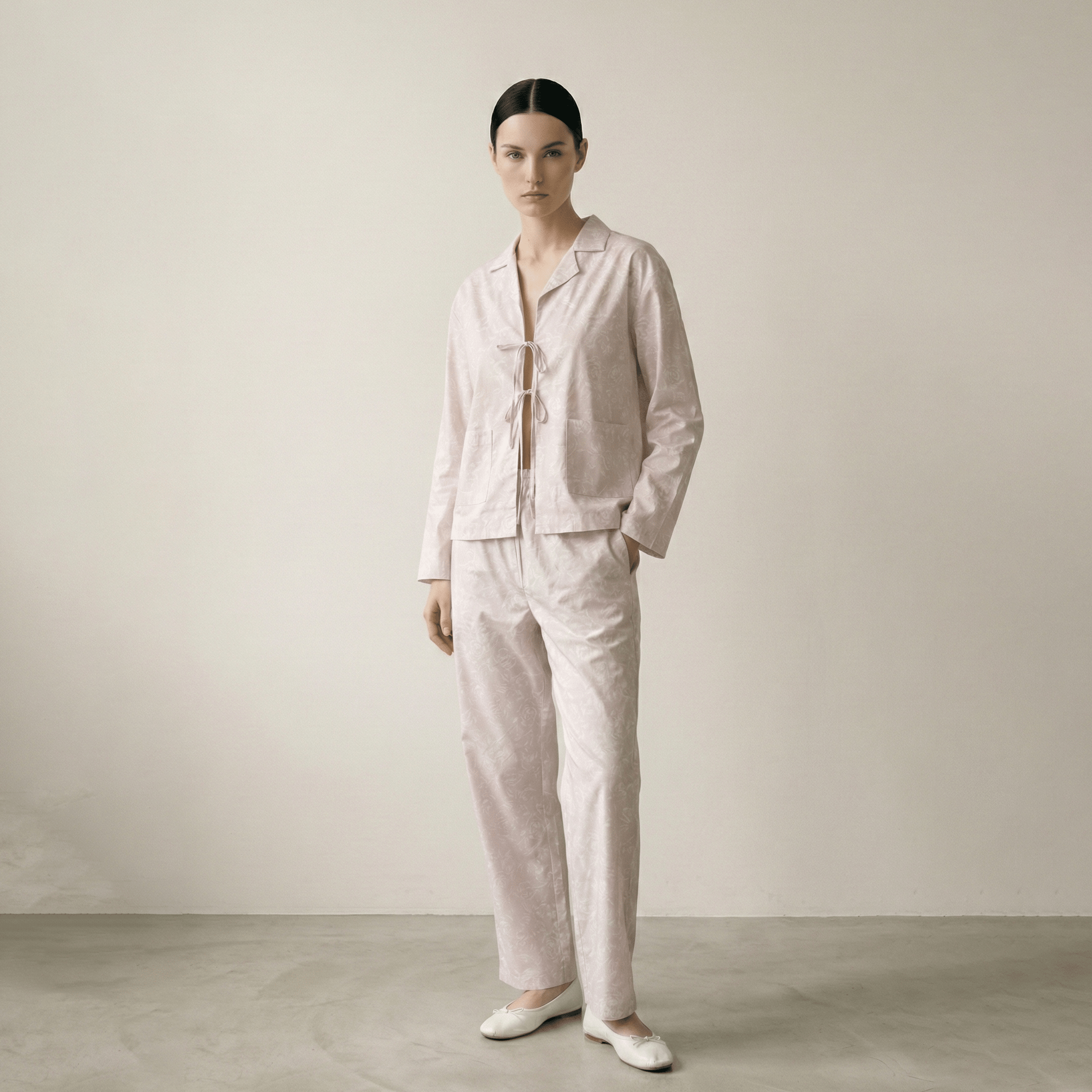  - Ever Lasting - Aurora Lace - Up Lapel Pajama Set / Blue - Pajamas - Ever Lasting