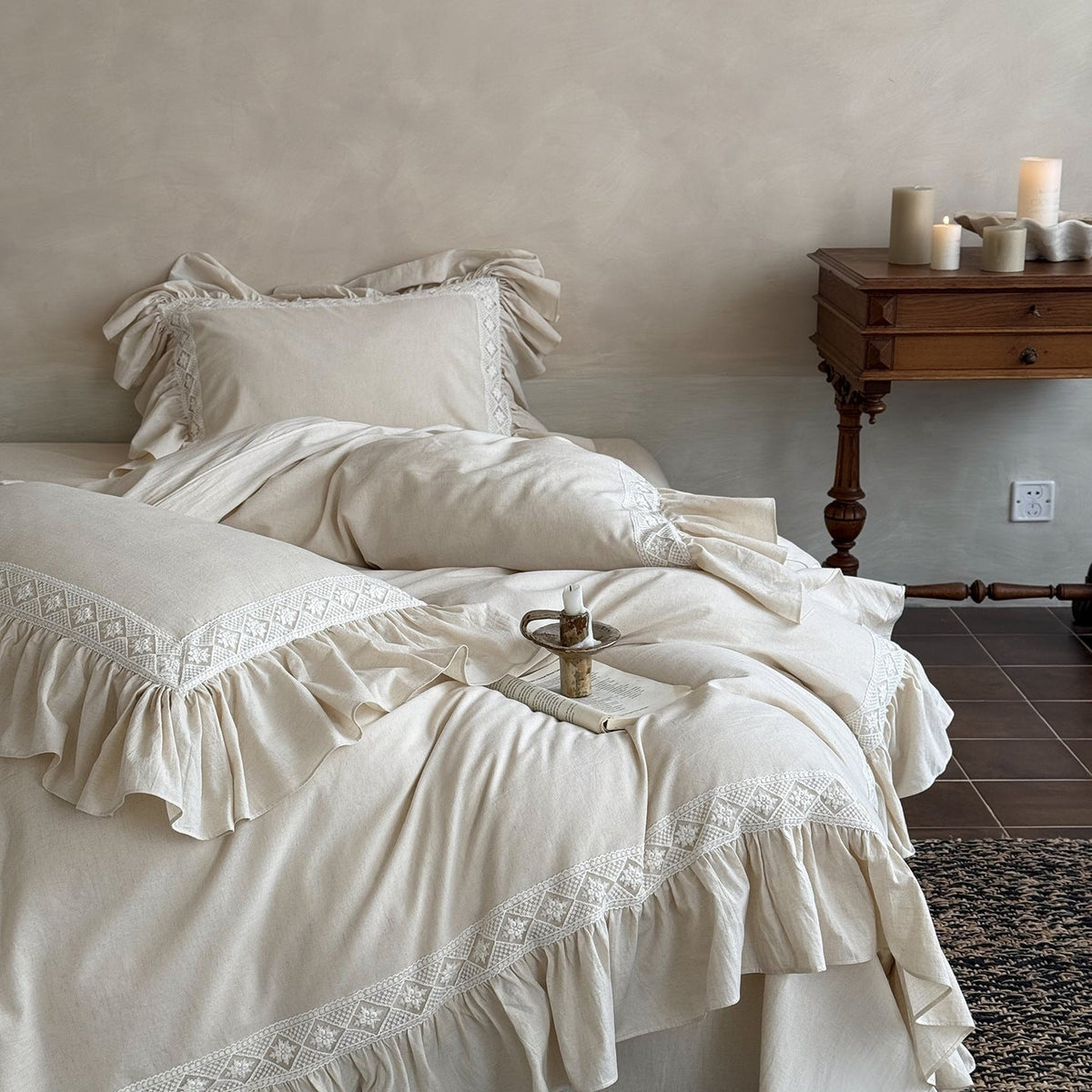 -Ever Lasting - Avalon Ruffle Lace Bedding Bundle -Bedding Bundle -Ever Lasting