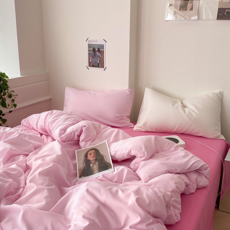  - Ever Lasting - Barbie Pink Washed Cotton Bedding Set - Bedding Set - Ever Lasting
