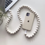 Beaded Phone Charger Cable / Pearl White Data