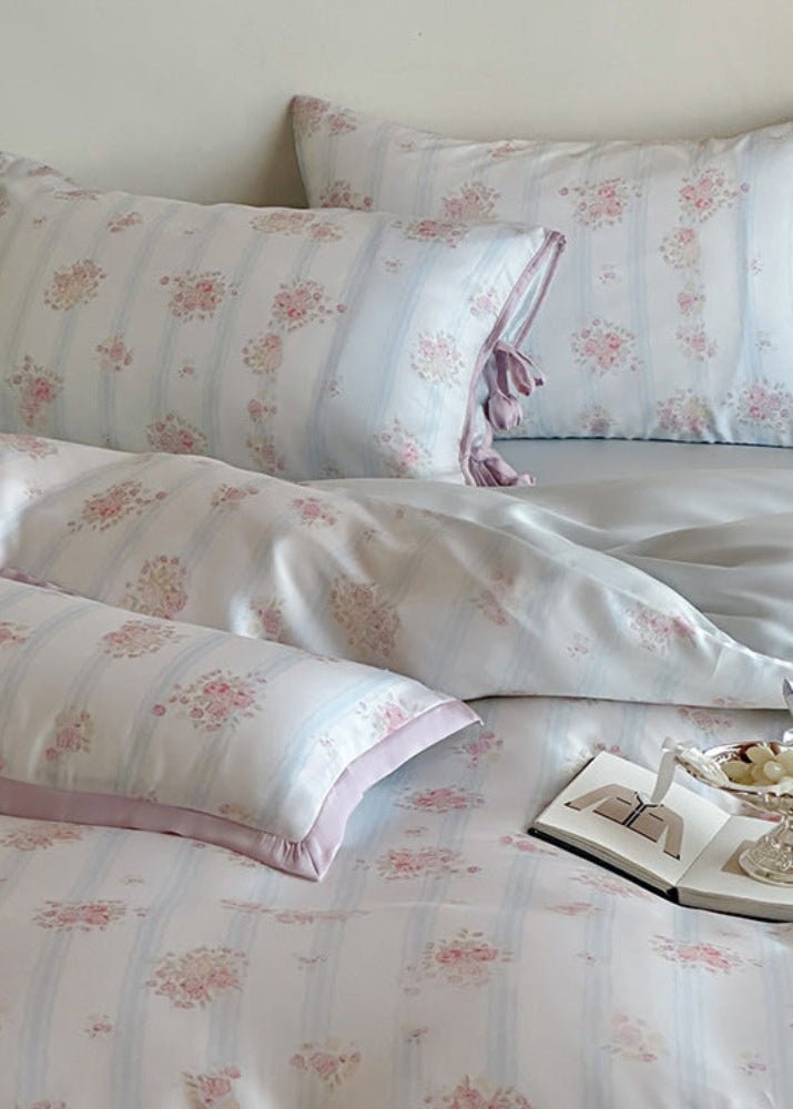Bianca Floral Ribbon Tied TENCEL™ Bedding Bundle - Ever Lasting